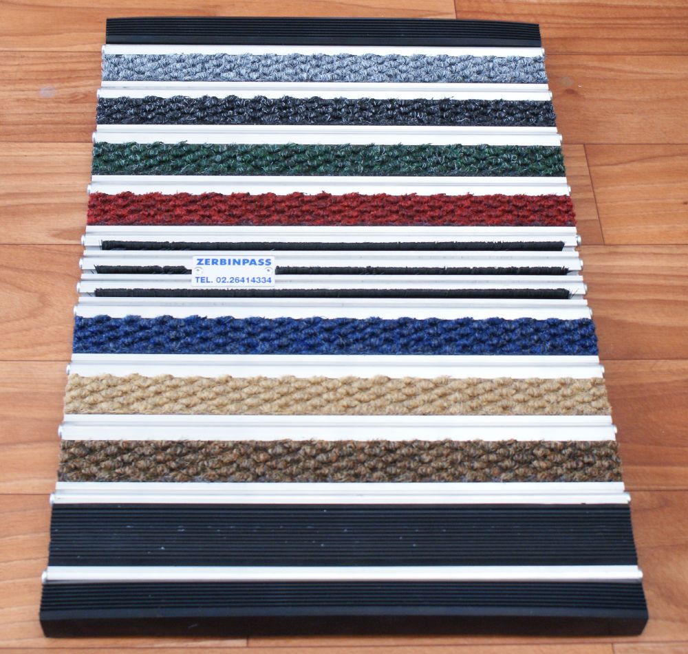 zerbino tecnico in alluminio con vari colori e vari inserti articolo zerbinstop