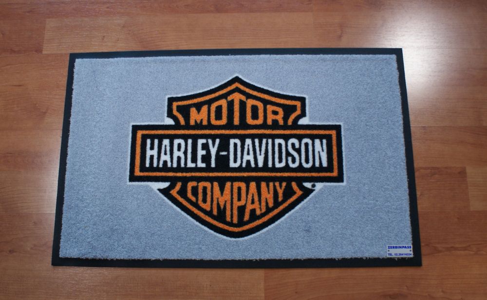 tappeto articolo asciugapass personalizzato a stampa con logo harley-davidson