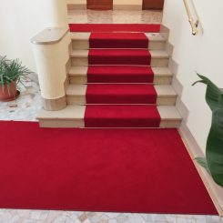 via koritska milano passatoia cod. 918 velluto e zerbino in cocco bordeaux